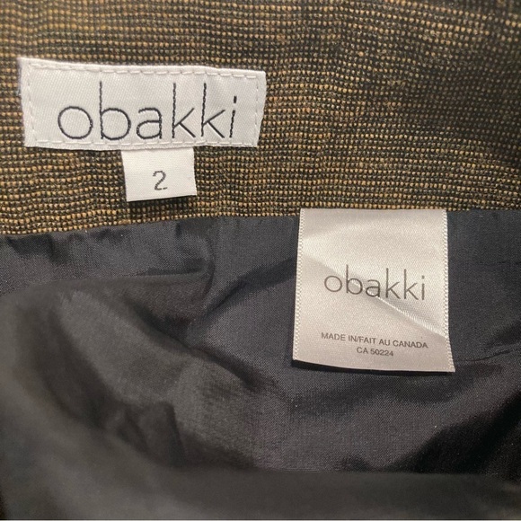 OBAKKI Sz 2 Wool Blend Lined Slight A  Line Straps Bows Zipper Closure Skirt - Picture 8 of 9